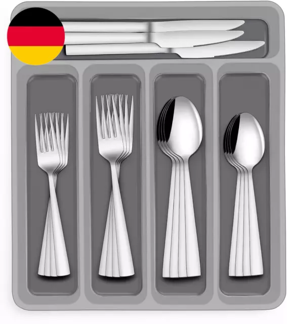 Terlulu Besteck Set 12 Personen, 60 Teilig Edelstahl Besteckset Mit Geschenkbox,