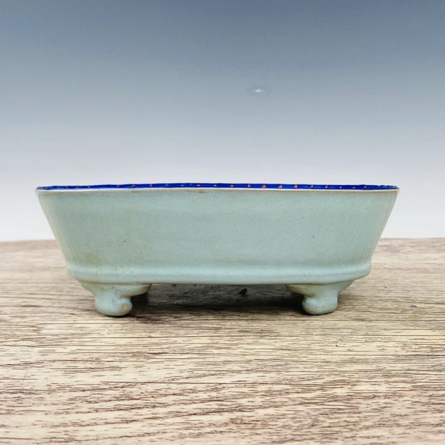 9.2" China antique the tang dynasty Ru Kiln Pinch silk Enamel Narcissus Basin