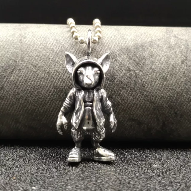 B32 Anhänger Hund mit Mantel Sterling Silber 925