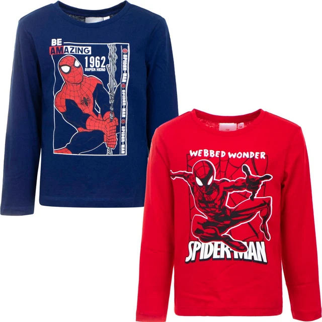 Abbigliamento bambino spiderman maglia maglietta bimbo 3 5 6 7 anni spider man