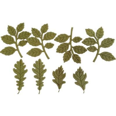 Ramage in Feltro Verde Oliva rametti e foglie pretagliate per decorazioni