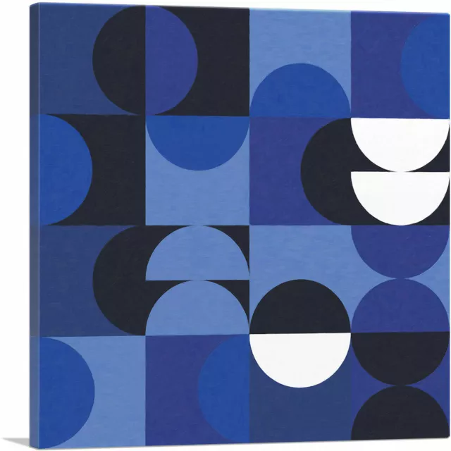 ARTCANVAS Mid-Century Modern Feeling Blue Canvas Art Print