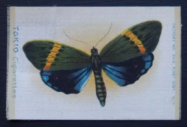 BUTTERFLIES and MOTHS Set 2Aa Blue American Tobacco SILK issued c1910 TOP GRADE