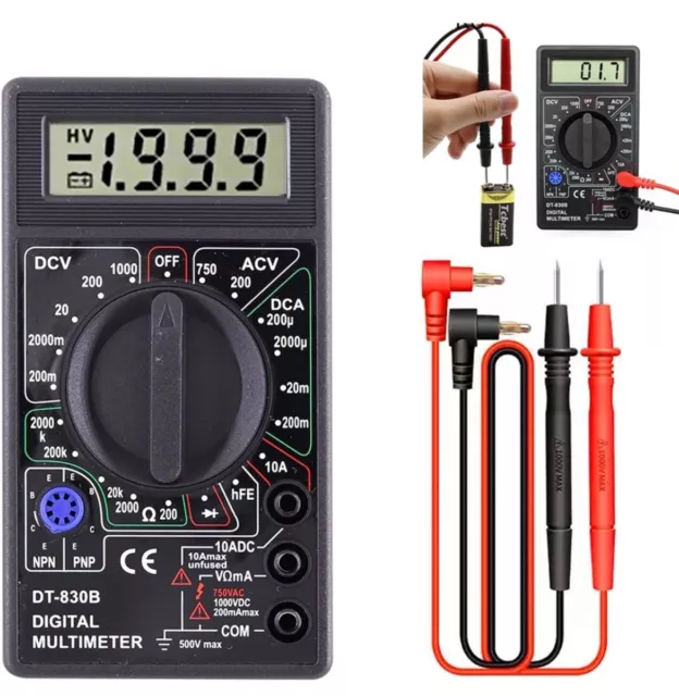 Multimetro Digitale AC/dc LCD 750 / 1000V voltmetro amperometro Tester.DT-830B