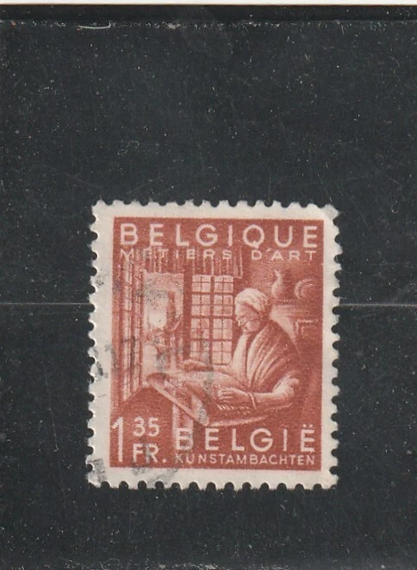 L5594 BELGIQUE timbre Y&T N° 763 de 1948-49 " Dentelles  " Oblitéré
