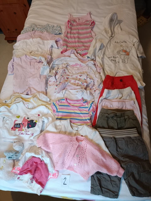 Bambina ❤️ Vestiti Pacchetto Grande 0-3 Mesi 🙂 31 Articoli Bambino Grow Cappotti Tumper 🙂2