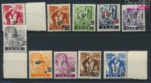 Briefmarken Saarland 1947 Mi 226II-228II,230II-236II postfrisch (9717471