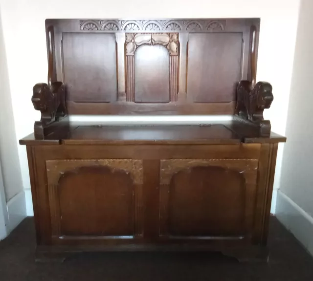 Vintage Monks Bench With Storage
