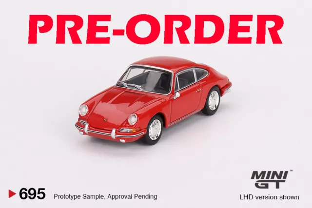 (Pre-order) Mini GT #695 1/64 Porsche 901 1963 Signal Redm Diecast Model Car