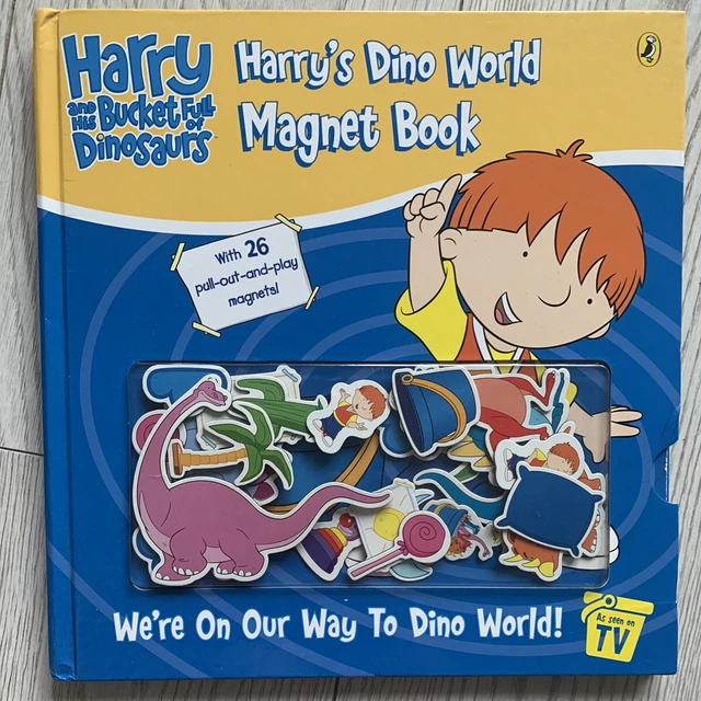 HARRY AND HIS Bucket Full of Dinosaurs Dino World Magnetic Play Book ...
