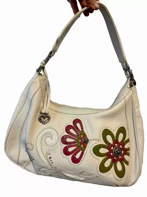 BRIGHTON 💋 JOYA  💋 Colorful MGPPB 3D FLOWER  Leather Appliqued Purse MGPPB