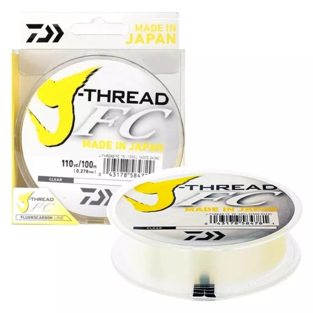 Brand New - Daiwa J-Thread 100m Flourocarbon Fishing Leader J Thread- Choose Lb