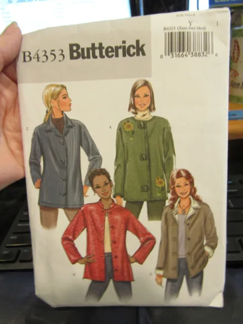 4353 Butterick SEWING Pattern UNCUT Misses xs s m unlined loose-fit jacket