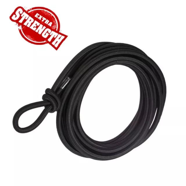 4mm 6mm 8mm 10mm 12mm Extra Strong Black Elastic Bungee Rope Shock Cord Tie Down