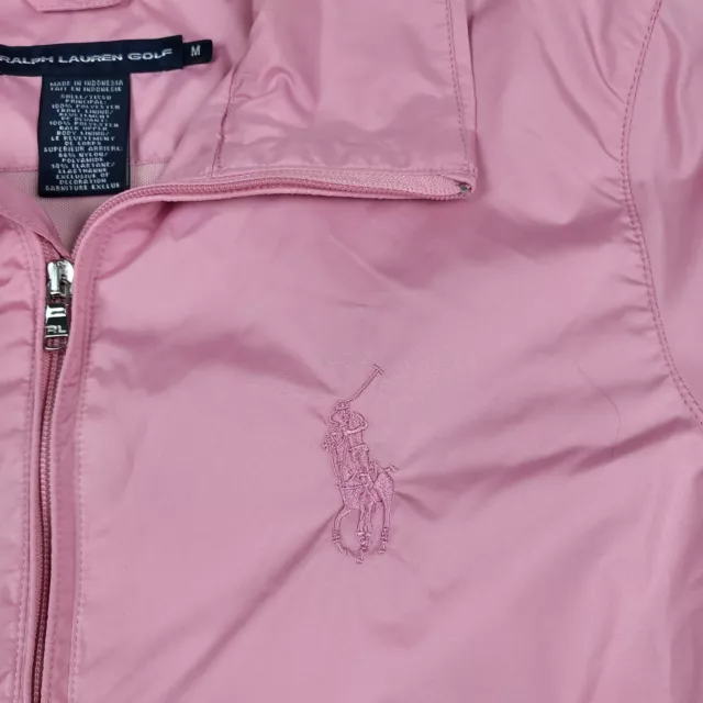 Ralph Lauren Golf Windbreaker Pullover Jacket Womens Medium Pink Big Pony 2