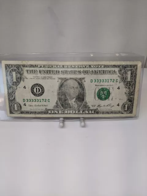 $1 ERROR NOTE Insufficient/Missing Ink 2008? Dollar Error Note US ...