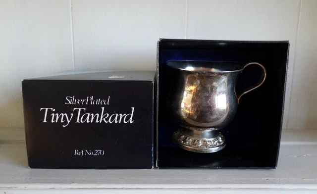 Ianthe Silver Plated Boxed Vintage Tiny Tankard 7.5cms No Engraving