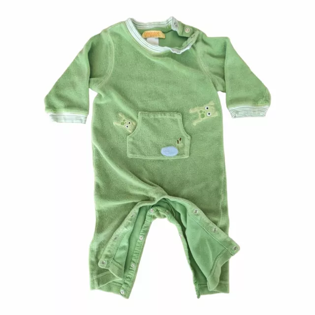 Baby Boys Clothes Vintage Gymboree 9-12 Months Green Terrycloth Frog Romper 3