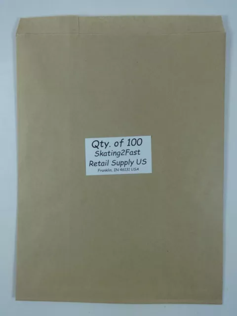 100 Qty. 8.5" x 11" Kraft Brown Design Paper Bag Retail Shopping Bags