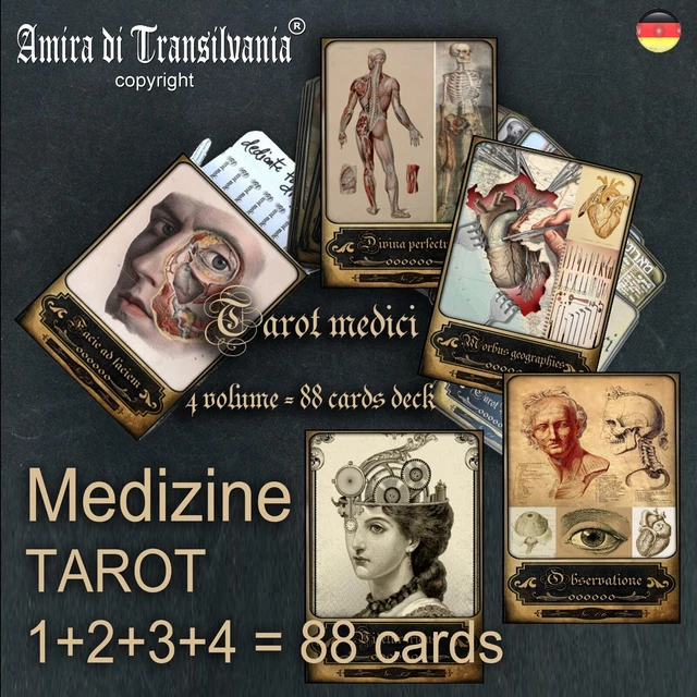 Anatomie Vintage Buch Medizin Antike Tarot Streublümchen, Karten Selten Sammlung