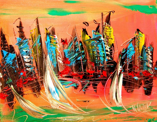 NEW YORK CITY Pop Art Painting Original Oil  Canvas Gallery Artist  NR