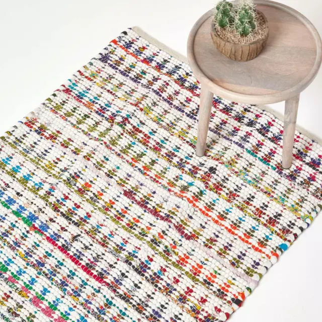 100% Cotton Handmade Multi Colour Chindi Rug Area Rag Rugs Mat Runner