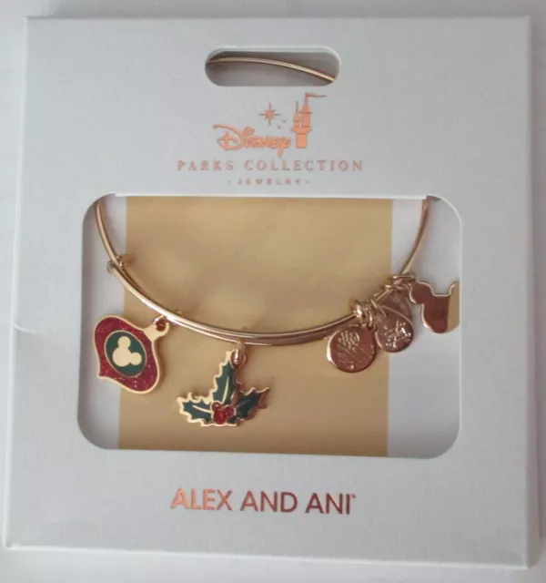 ALEX & ANI / DISNEYMickey Ornament & Holly Charm Christmas Bangle