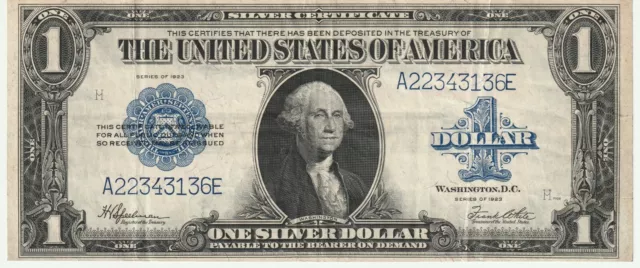 United States Silver Certificate/Series Of 1923/Large Blue Seal $1.00/A22343136E