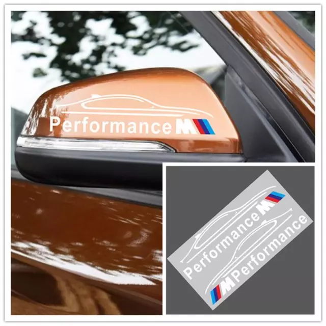 2 pièces voiture miroir décoration autocollants Performance sport vinyle  décalcomanies pour BMW