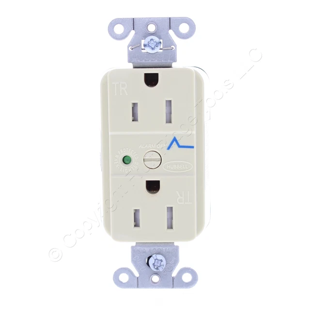 HUBBELL SNAP5262IS IVORY SnapConnect SURGE Outlet Tamper Resist