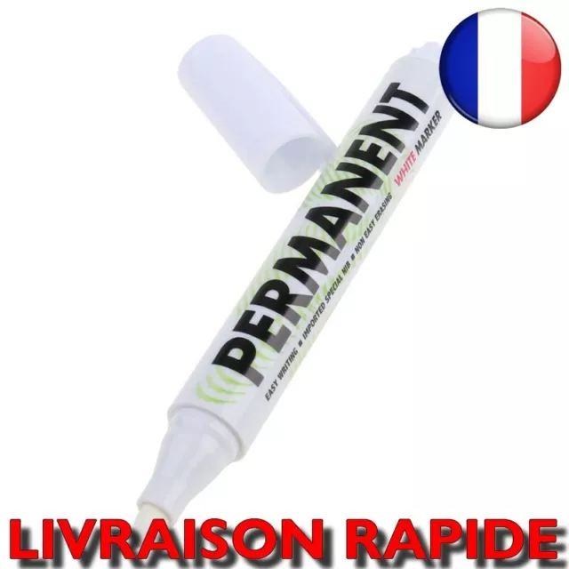 Stylo PERMANENT Marqueur Blanc Peinture Voiture Etanche Graffiti Pneu Auto Moto