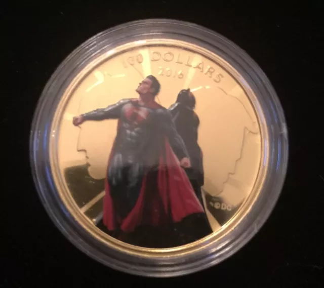 Canada 2016 $100 Batman vs. Superman: Dawn of Justice 14KT SOLID Gold Proof Coin