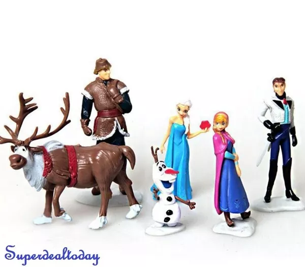 6x Frozen Figure Doll Sven Olaf Loose Figurine Cake Topper Toy Set