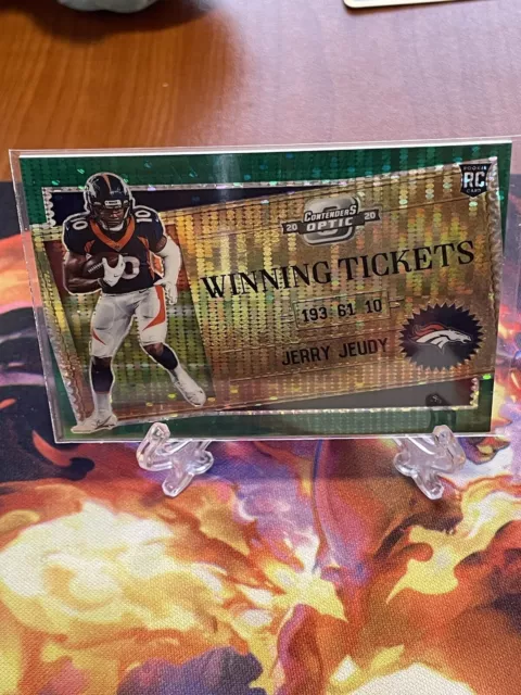 2020 Contenders Optic Jerry Jeudy WINNING TICKETS /27 GREEN PULSAR PRIZM SSP RC!