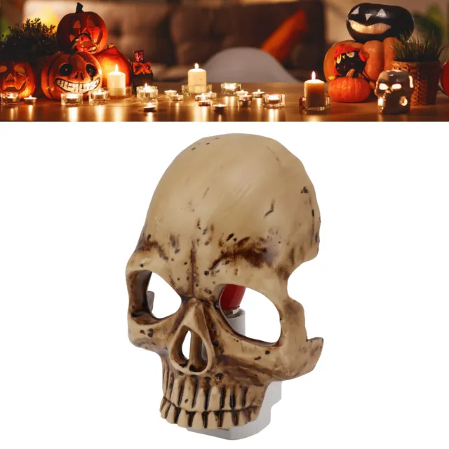 Lámpara nocturna de resina cráneo de Halloween enchufe a pared esqueleto luz nocturna enchufe de EE. UU.