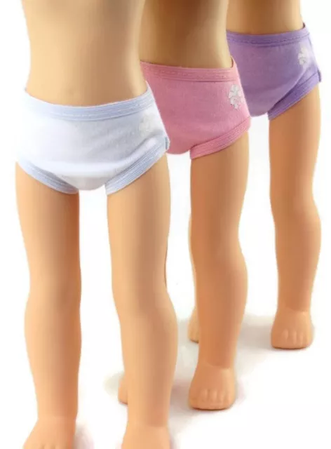 3 PACK PANTIES Underwear fits 14.5 American Girl Wellie Wishers