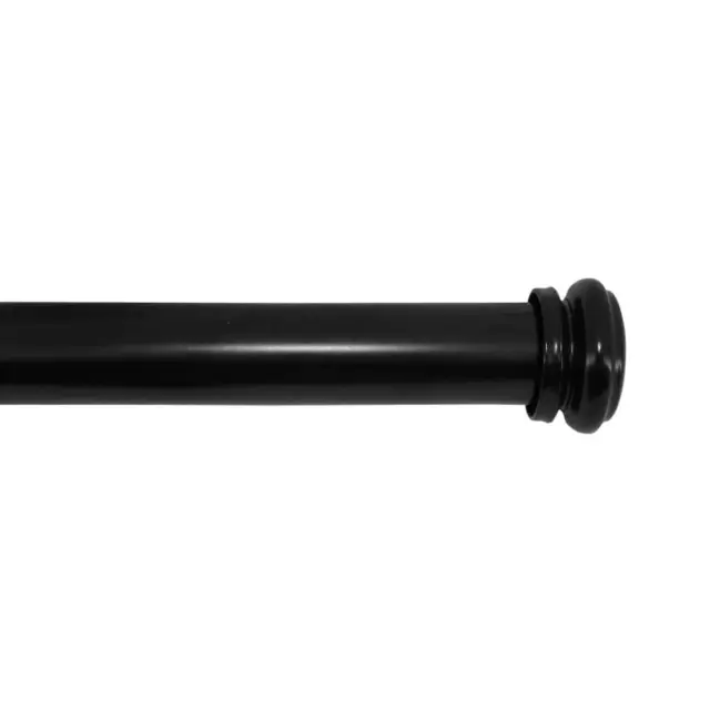 72 In. - 144 In. Mix and Match Telescoping 1 In. Single Curtain Rod in Matte Bla