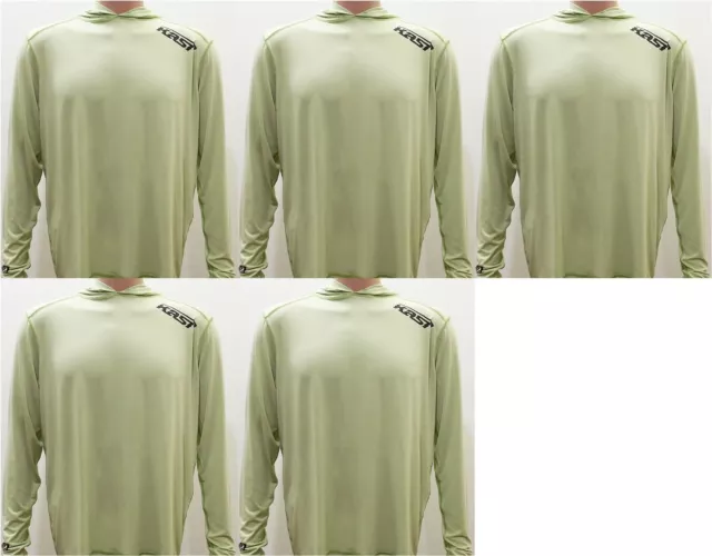 Lot of 5 Kast Extreme Fishing Gear Ronin Hooded Sun Shirt Sage Green XL NWT OP