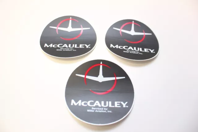 New Surplus. McCauley Aircraft Propeller Sticker Decals (set of three (3))