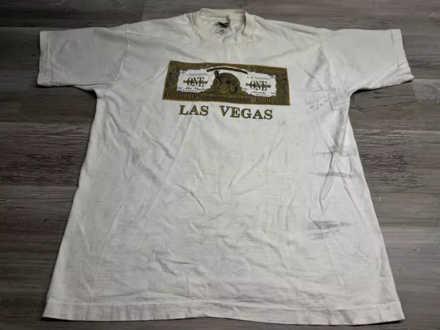 Vintage Las Vegas 1 Million Dollar Bill T-Shirt Statue of Liberty Mens XL Money