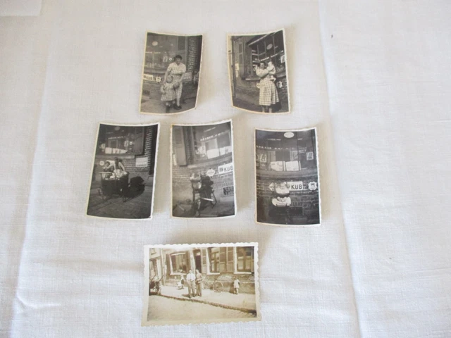 LOT DE 6 Anciennes Petites Photographies 9X9Cm Pin-Up Bikini Journee A