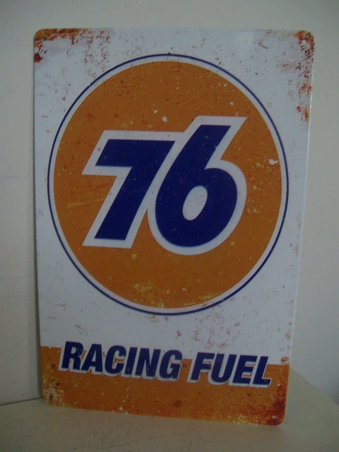 Vintage Retro Design 76 Racing Fuel Petrol Oil Tin Sign Garage Mancave Shed Den