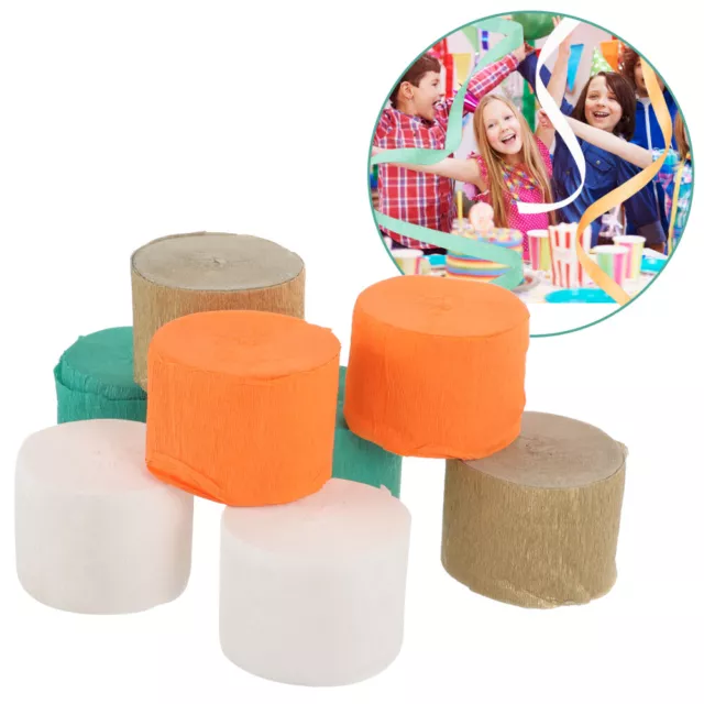 8 Rolls Crepe Paper Craft Streamers Hochzeitszeremonienlager farbige Streamer