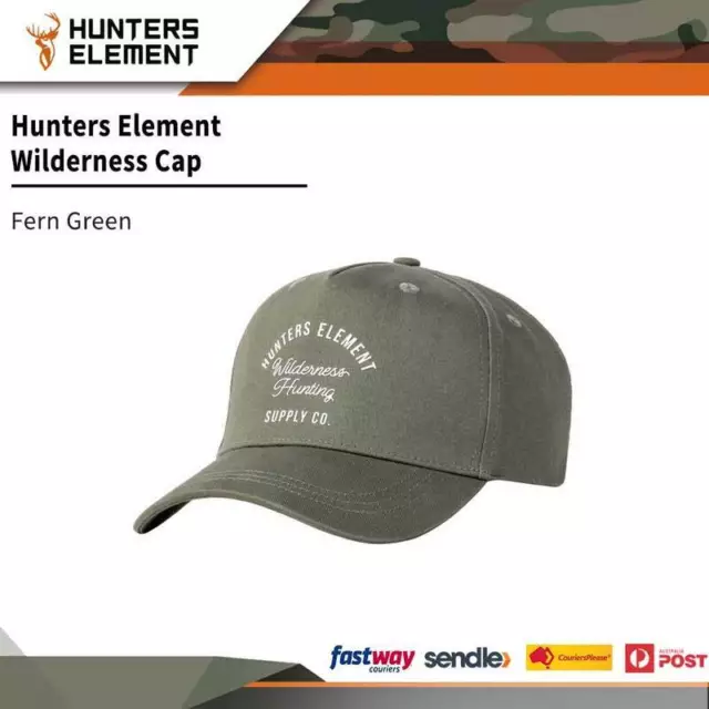 Hunters Element Brand Logo Wilderness Snapback Cap W Curved Peak Fern Green