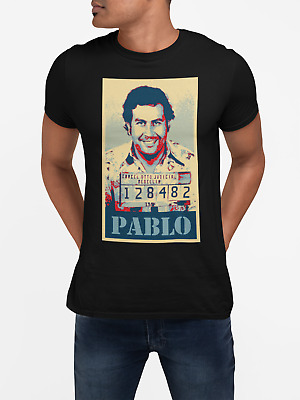 Pablo T Shirt Classica Gangster Narco Retro anni '80 Pop Art Escobar T-shirt