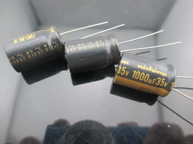 10PCS Nichicon  KW 1000uf 35v audio 1000mfd Capacitor caps 12.5mm * 20mm