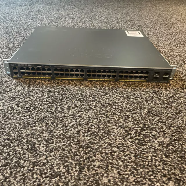Cisco Catalyst  WS-C2960X-48LPS-L 48 Port Gigabit Ethernet  Switch + Brackets
