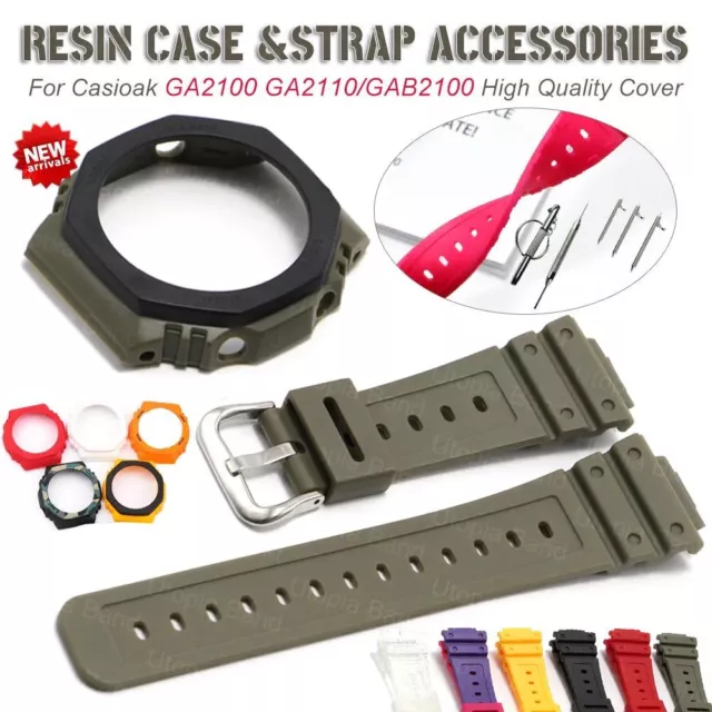 Replacement Watch Strap Fit For Ca-sio GA-2100 GA-2110 GA-B2100 With Case Bezel