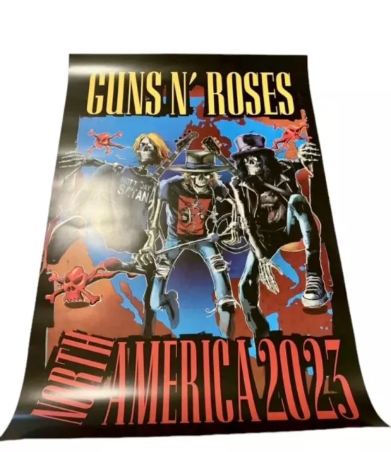 2023 Guns N’ Roses North American Tour Official Merch Poster Axl Slash Duff