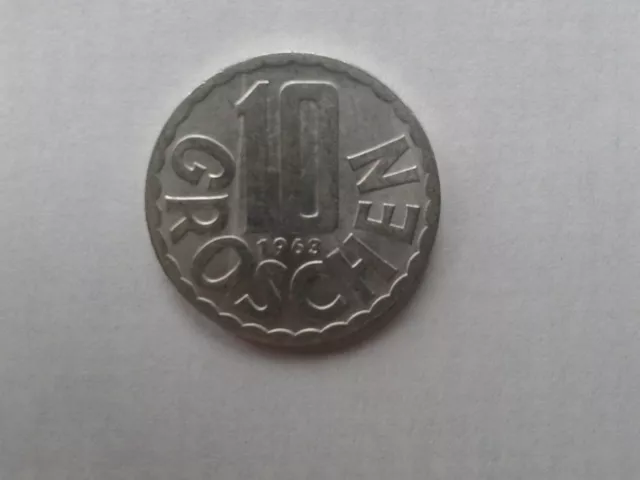 Austrian 10 Groschen coin 1963